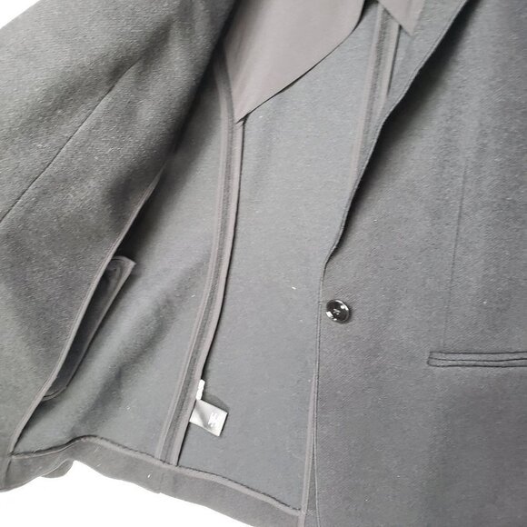 Ann Taylor Wool Blend Blazer Edge Stitched Single Button 10 Black Jacket - Picture 4 of 8